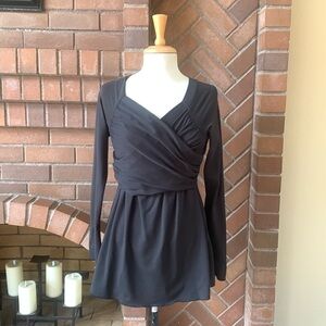 Prana cute black knit crossover flared sleeve top